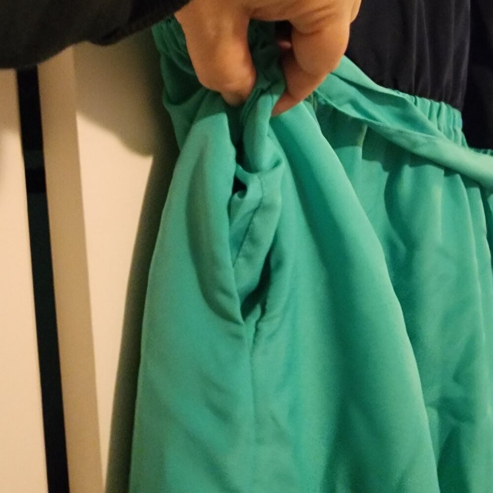 CLEARANCE - EUC Women's XL teal Merona shift colorblock dress - Picture 6 of 16